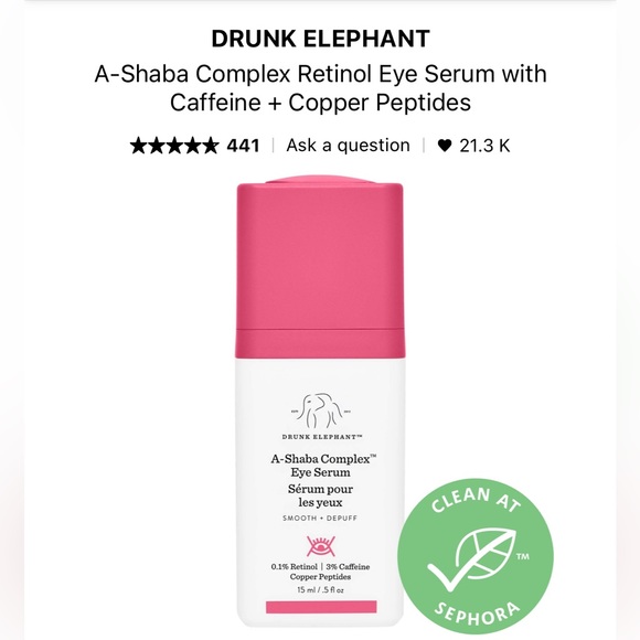 DRUNK ELEPHANT A-Shaba complex retinol eye serum w/caffeine + copper peptides - Picture 2 of 4